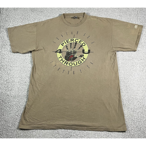 Vintage Jesus Living Epistles Shirt Mens XL Beige Pierced Through 4 U Christian - Picture 1 of 16